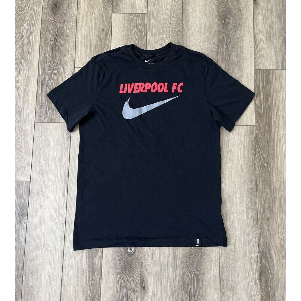 Nike Liverpool FC Fan Football Soccer Short Sleeve Tee Black Mens Size Medium